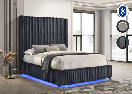 Melinda Grey Premium Corduroy Queen Bed by New Era Innovations at Eve Furniture