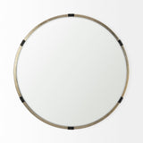 Melissa Medium Round Gold Metal Wall Mirror by Mercana at Eve Furniture