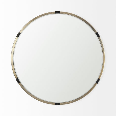 Melissa Medium Round Gold Metal Wall Mirror by Mercana at Eve Furniture