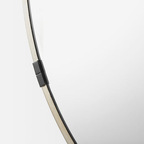 Melissa Medium Round Gold Metal Wall Mirror by Mercana at Eve Furniture