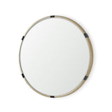 Melissa Medium Round Gold Metal Wall Mirror by Mercana at Eve Furniture