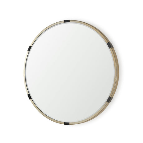 Melissa Medium Round Gold Metal Wall Mirror by Mercana at Eve Furniture