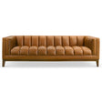 Melissa Mid-Century Cognac Vegan Leather Modern Sofa by Ashcroft Furniture at Eve Furniture