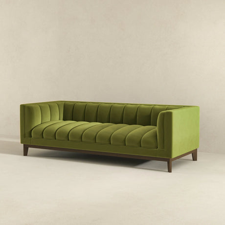 Melissa Mid-Century Green Velvet Modern Sofa by Ashcroft Furniture at Eve Furniture