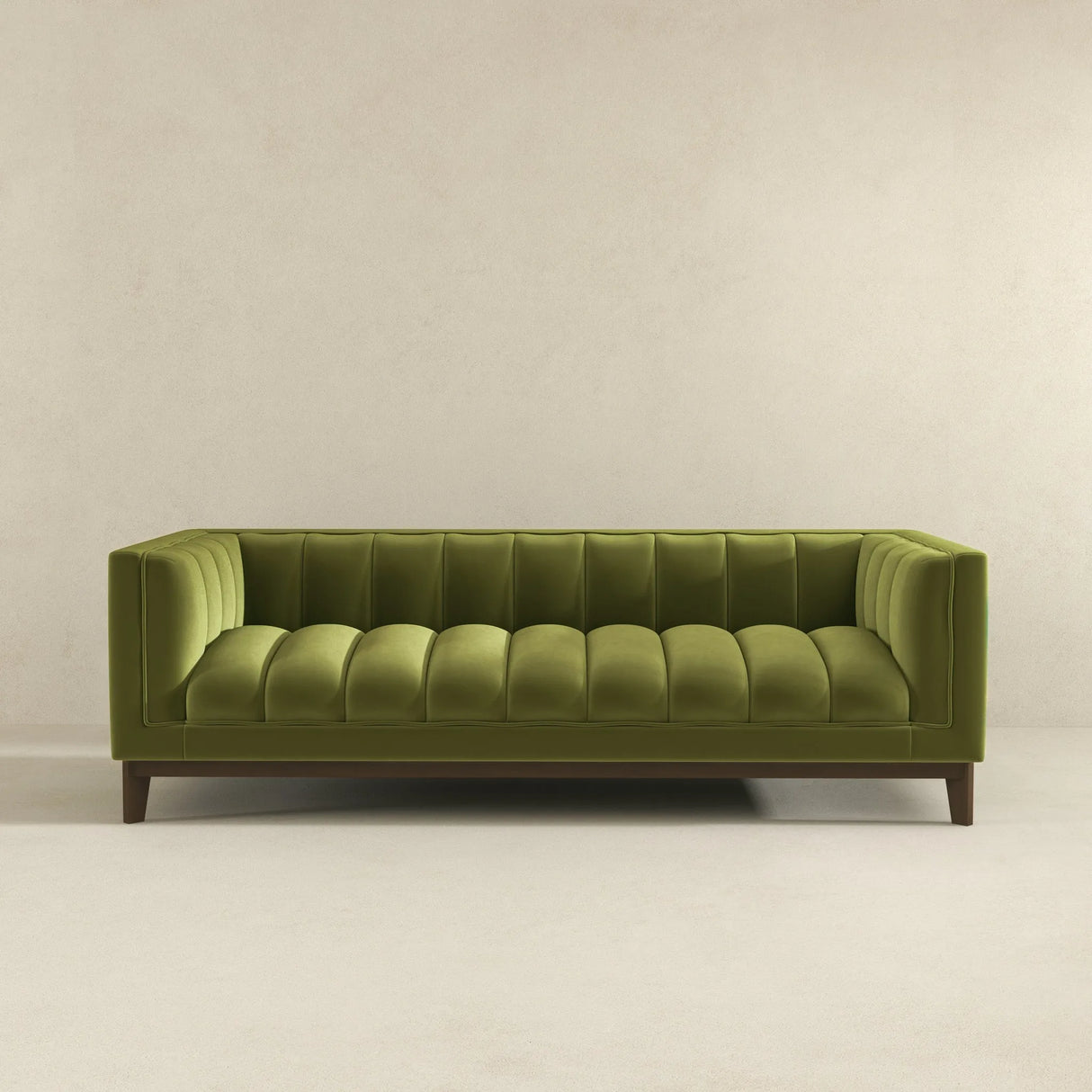 Melissa Mid-Century Green Velvet Modern Sofa by Ashcroft Furniture at Eve Furniture