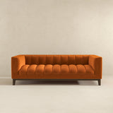 Melissa Mid-Century Orange Velvet Modern Sofa by Ashcroft Imports at Eve Furniture