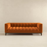 Melissa Mid-Century Orange Velvet Modern Sofa by Ashcroft Imports at Eve Furniture
