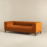 Melissa Mid-Century Orange Velvet Modern Sofa by Ashcroft Imports at Eve Furniture