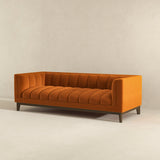 Melissa Mid-Century Orange Velvet Modern Sofa by Ashcroft Imports at Eve Furniture