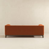 Melissa Mid-Century Orange Velvet Modern Sofa by Ashcroft Imports at Eve Furniture