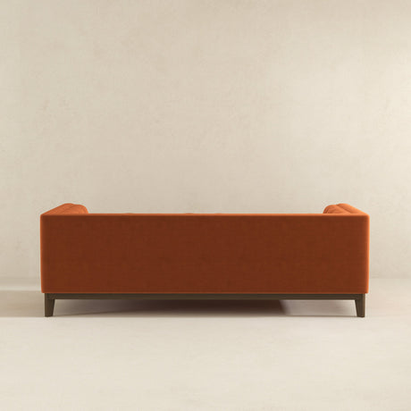 Melissa Mid-Century Orange Velvet Modern Sofa by Ashcroft Imports at Eve Furniture