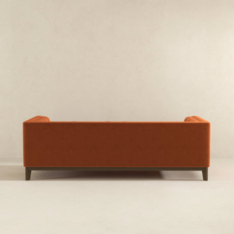 Melissa Mid-Century Orange Velvet Modern Sofa by Ashcroft Imports at Eve Furniture