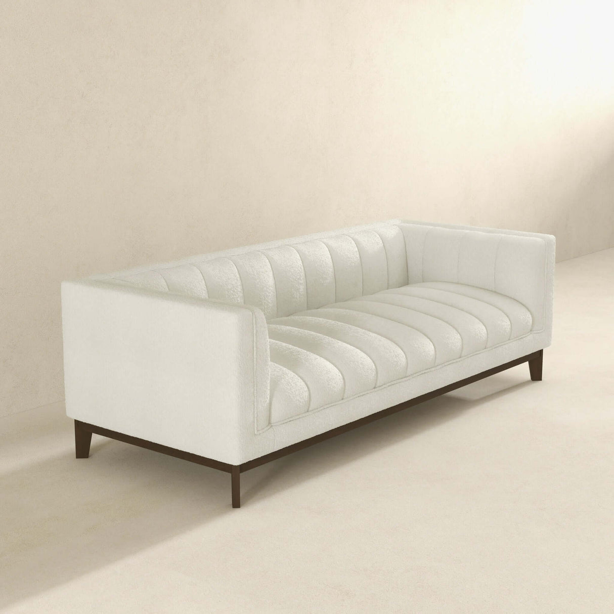 Melissa Mid-Century White Boucle Modern Sofa by Ashcroft Furniture at Eve Furniture