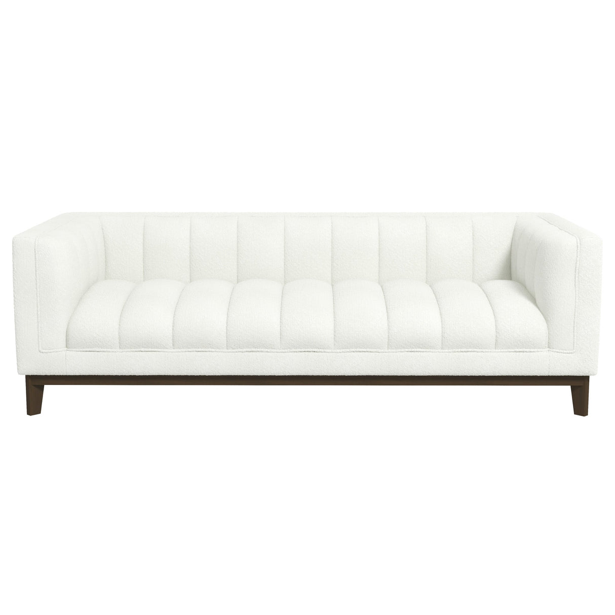 Melissa Mid-century White Boucle Modern Sofa White Boucle