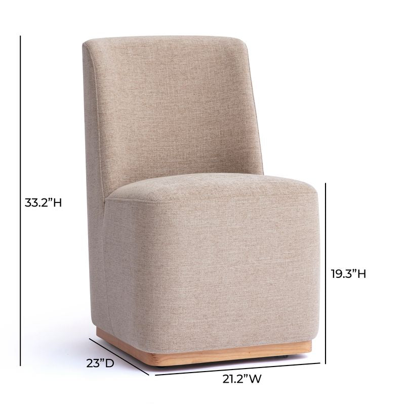 Melissa Performance Fabric Rolling Dining Chair by TOV Furniture at Eve Furniture