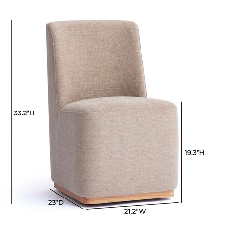 Melissa Performance Fabric Rolling Dining Chair by TOV Furniture at Eve Furniture