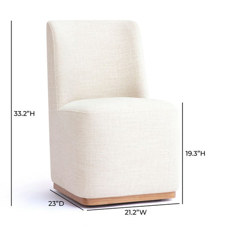 Melissa Performance Fabric Rolling Dining Chair by TOV Furniture at Eve Furniture