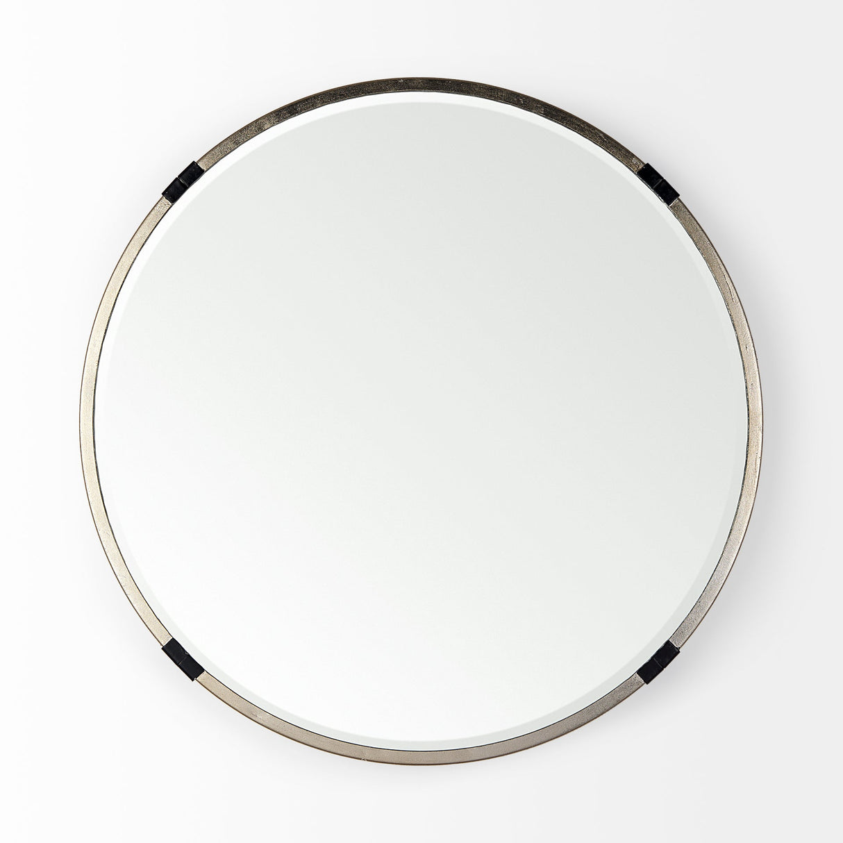 Melissa Small Round Gold Metal Wall Mirror by Mercana at Eve Furniture