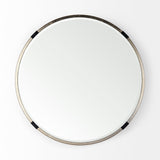 Melissa Small Round Gold Metal Wall Mirror by Mercana at Eve Furniture