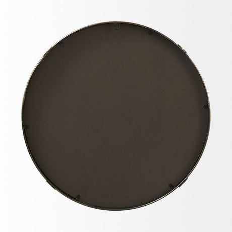 Melissa Small Round Gold Metal Wall Mirror by Mercana at Eve Furniture