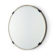 Melissa Small Round Gold Metal Wall Mirror by Mercana at Eve Furniture