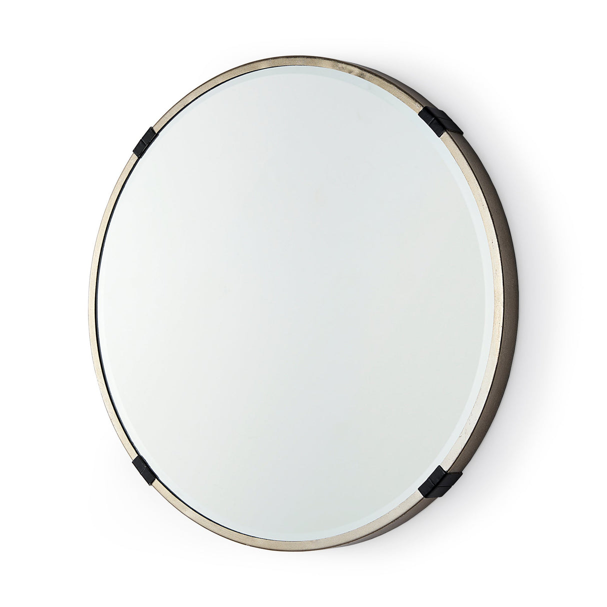 Melissa Small Round Gold Metal Wall Mirror by Mercana at Eve Furniture