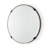 Melissa Small Round Gold Metal Wall Mirror by Mercana at Eve Furniture