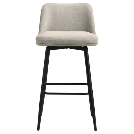Mellor Brown Fabric Upholstered Swivel Bar Chair Slate (Set of 2) by Coaster at Eve Furniture