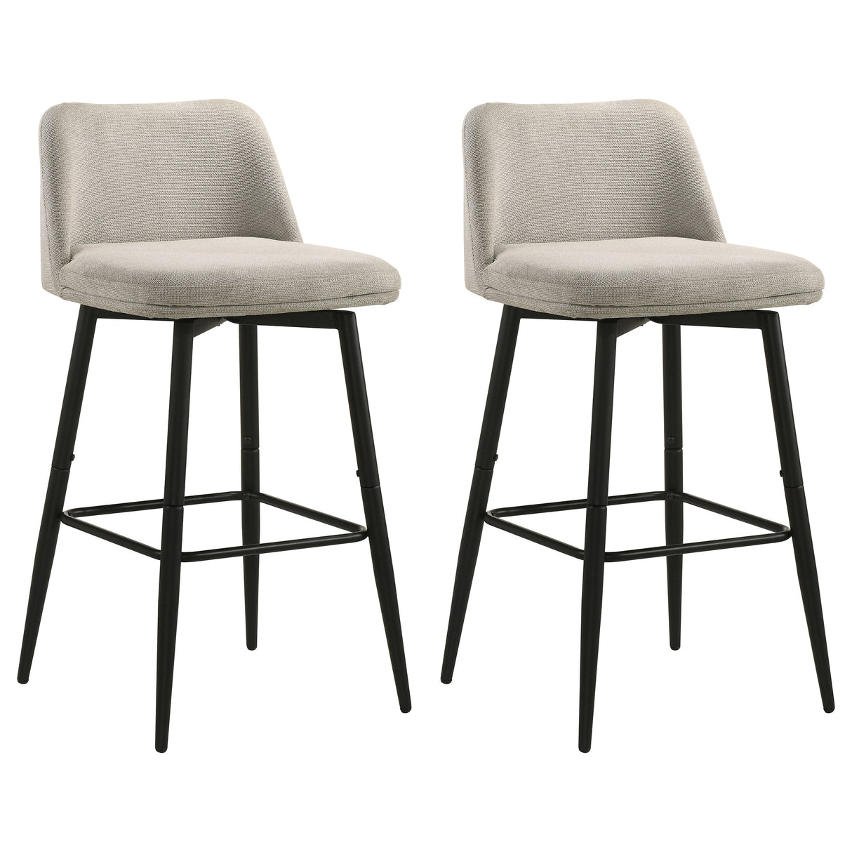 Mellor Brown Fabric Upholstered Swivel Bar Chair Slate (Set of 2) by Coaster at Eve Furniture