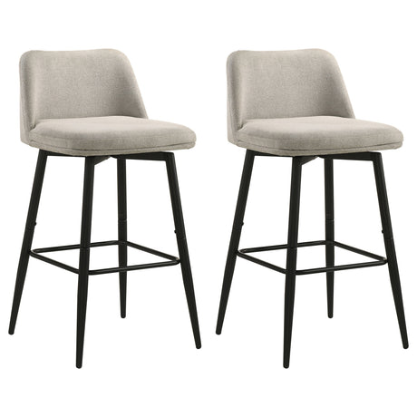 Mellor Brown Fabric Upholstered Swivel Bar Chair Slate (Set of 2) by Coaster at Eve Furniture