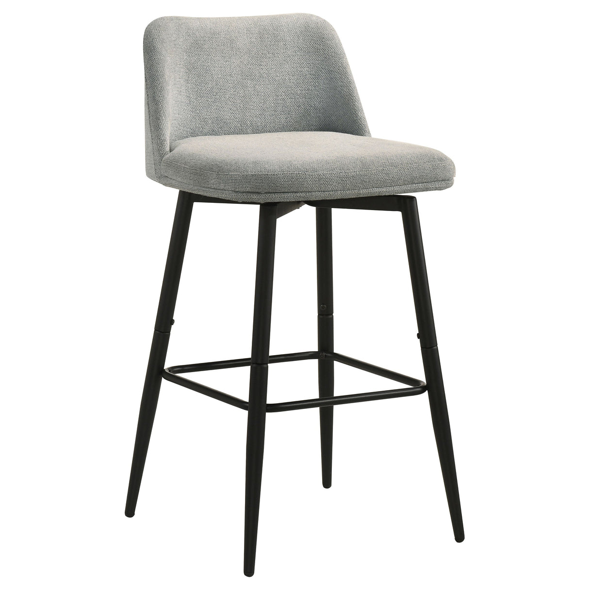 Mellor Grey Fabric Upholstered Swivel Bar Chair (Set of 2) by Coaster at Eve Furniture