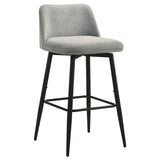 Mellor Grey Fabric Upholstered Swivel Bar Chair (Set of 2) by Coaster at Eve Furniture