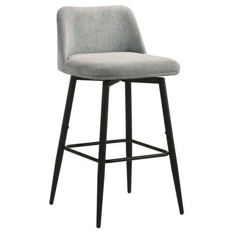 Mellor Grey Fabric Upholstered Swivel Bar Chair (Set of 2) by Coaster at Eve Furniture