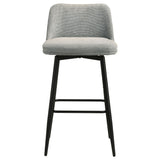 Mellor Grey Fabric Upholstered Swivel Bar Chair (Set of 2) by Coaster at Eve Furniture
