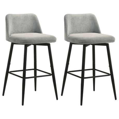 Mellor Grey Fabric Upholstered Swivel Bar Chair (Set of 2) by Coaster at Eve Furniture