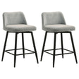 Mellor Grey Fabric Upholstered Swivel Counter Chair (Set of 2) by Coaster at Eve Furniture