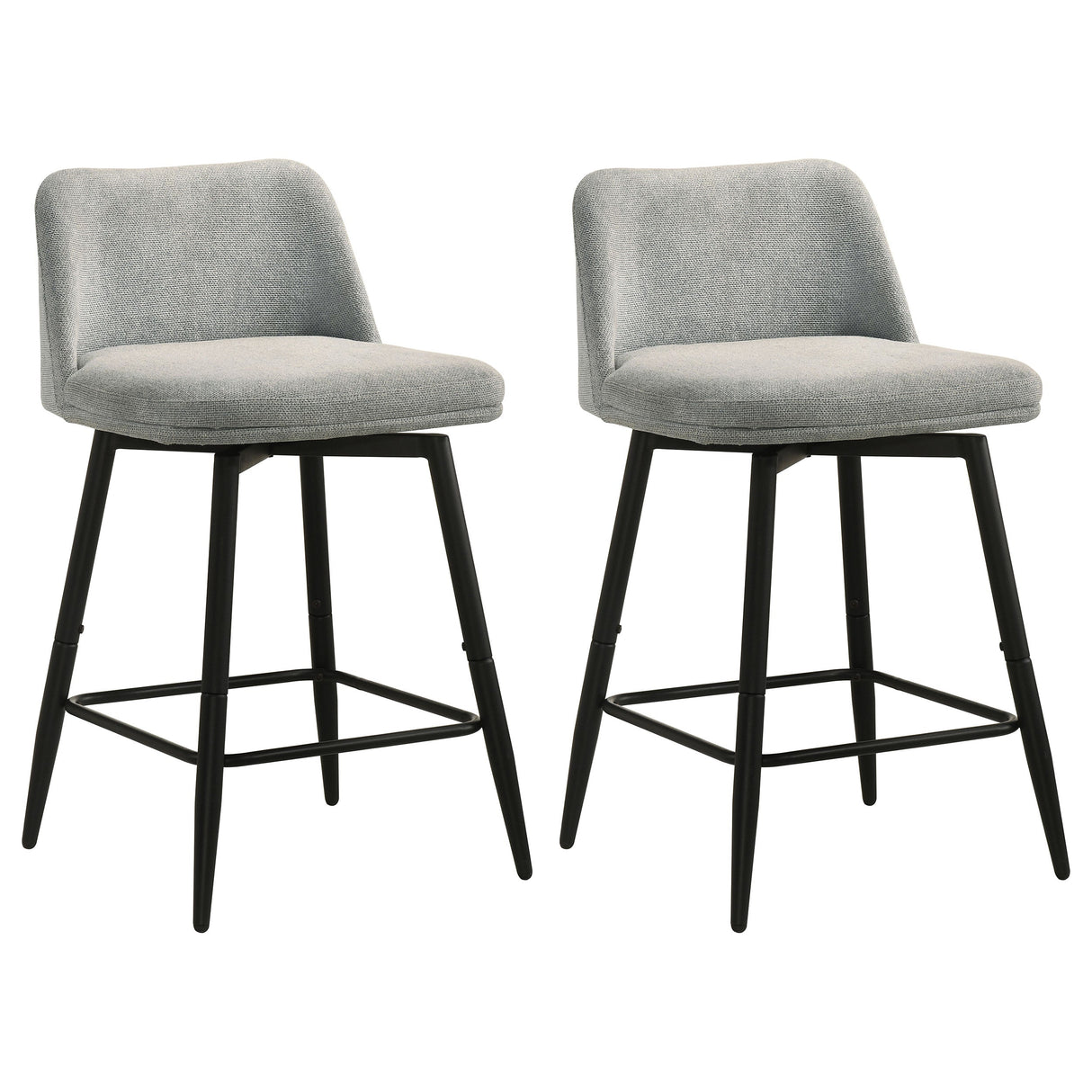 Mellor Grey Fabric Upholstered Swivel Counter Chair (Set of 2) by Coaster at Eve Furniture