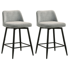 Mellor Grey Fabric Upholstered Swivel Counter Chair (Set of 2) by Coaster at Eve Furniture