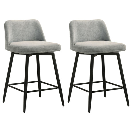 Mellor Grey Fabric Upholstered Swivel Counter Chair (Set of 2) by Coaster at Eve Furniture