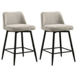Mellor Slate Brown Fabric Upholstered Swivel Counter Chair (Set Of 2) by Coaster at Eve Furniture