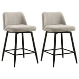 Mellor Slate Brown Fabric Upholstered Swivel Counter Chair (Set Of 2) by Coaster at Eve Furniture