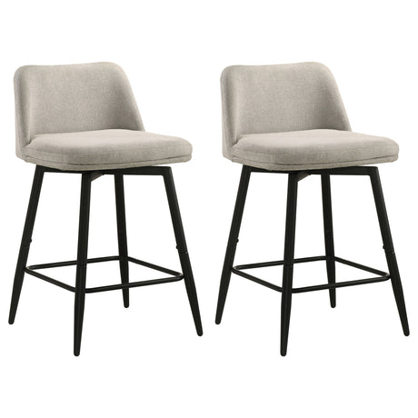 Mellor Slate Brown Fabric Upholstered Swivel Counter Height Chair (Set of 2) by Coaster at Eve Furniture