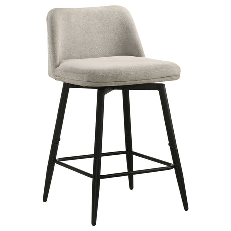 Mellor Slate Brown Fabric Upholstered Swivel Counter Height Chair (Set of 2) by Coaster at Eve Furniture