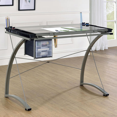 Melo Champagne 3-Drawer Drafting Desk by Coaster at Eve Furniture
