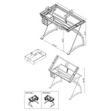 Melo Champagne 3-Drawer Drafting Desk