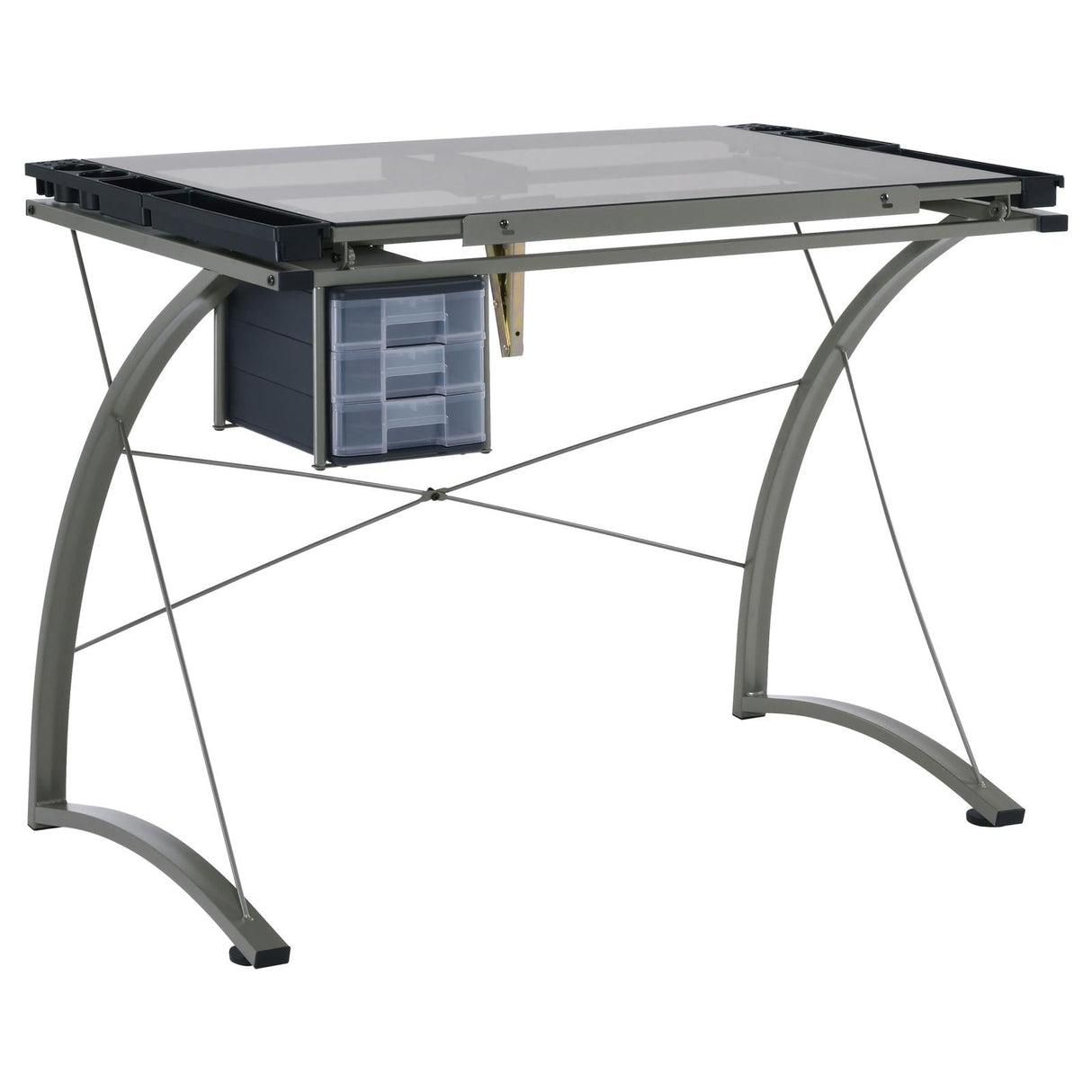 Melo Champagne 3-Drawer Drafting Desk