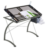 Melo Champagne 3-Drawer Drafting Desk