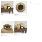 Melo Large Distressed Citron Yellow Ceramic Vase by Mercana at Eve Furniture