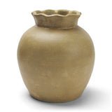 Melo Large Distressed Citron Yellow Ceramic Vase by Mercana at Eve Furniture