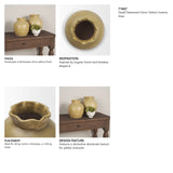 Melo Small Distressed Citron Yellow Ceramic Vase by Mercana at Eve Furniture